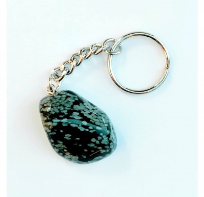 Birth Stone Keyring - Capricorn - Snowflake Obsidian